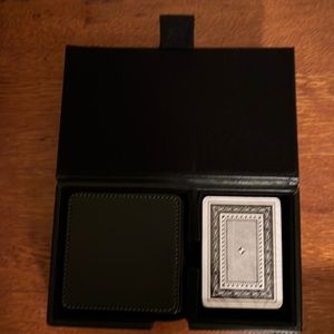 NWOT storage box with deck of cards and 4 coasters